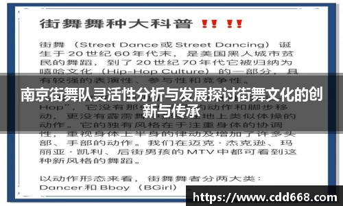 南京街舞队灵活性分析与发展探讨街舞文化的创新与传承